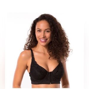 Rosie Pope Maternity longline Two In One Nursing Pump Bra Size 40F In Black NWOT